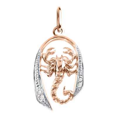 Anhänger Sternzeichen Skorpion aus Rotgold 585 mit Zirkonia