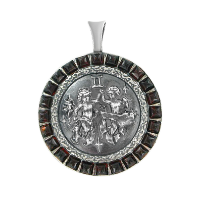 Sternzeichen Anhänger aus Silber 925 mit Bernstein