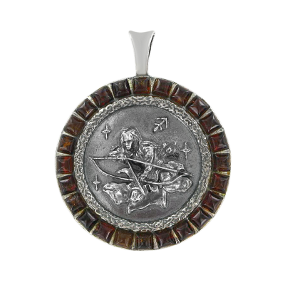 Sternzeichen Anhänger aus Silber 925 mit Bernstein