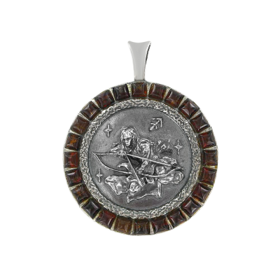Sternzeichen Anhänger aus Silber 925 mit Bernstein