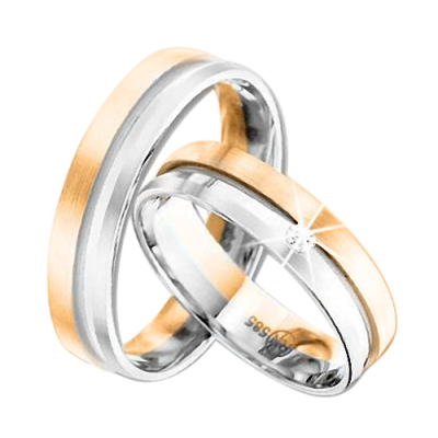 Trauring aus Gelbgold 585 mit Brillant