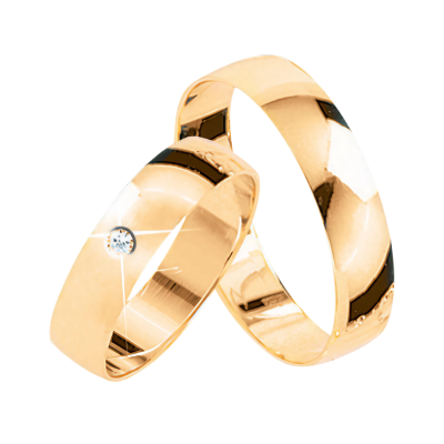 Trauring aus Gelbgold 585 mit Brillant