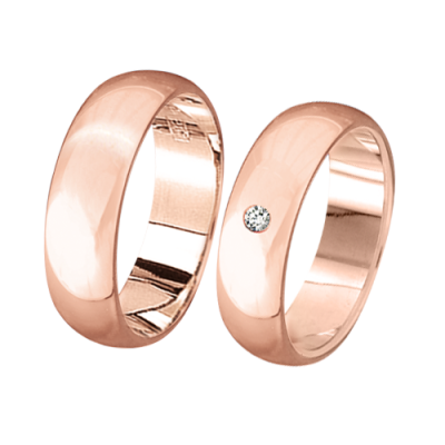 Trauring aus Rotgold 585 ohne Brilliant