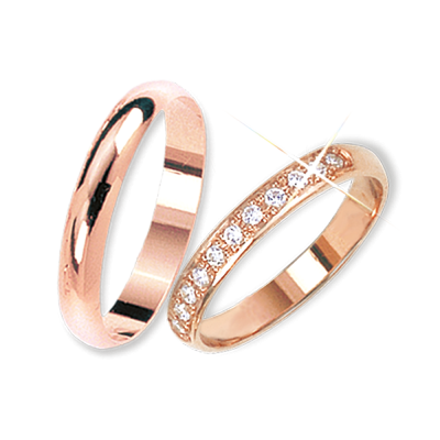 Trauring aus Rotgold 585 mit Zirkonia