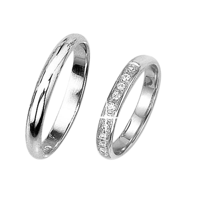 Trauring aus Weißgold 585 mit Zirkonia