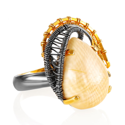 Vergoldeter Ring aus Silber 925