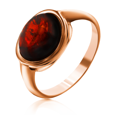 Vergoldeter Ring aus Silber 925 mit Bernstein