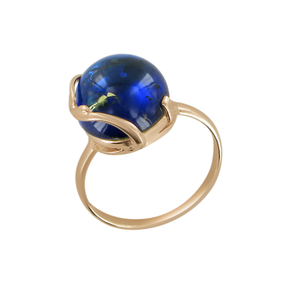 Vergoldeter Ring aus Silber 925 mit Bernstein und Zirkonia