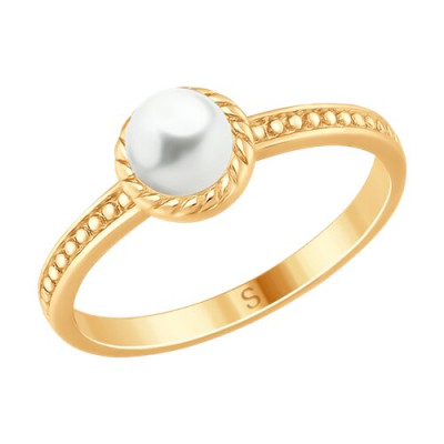 Vergoldeter Ring aus Silber 925 mit Perle