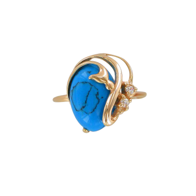 Vergoldeter Ring aus Silber 925 mit Zirkonia