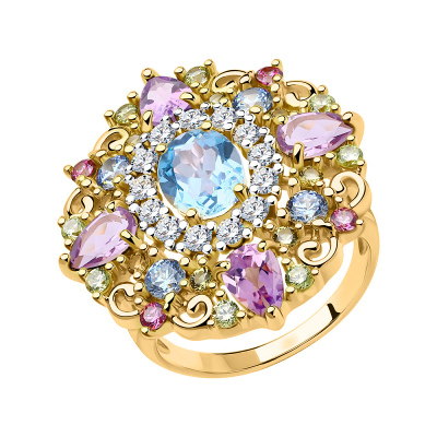 Vergoldeter Ring aus Silber 925 mit Zirkonia