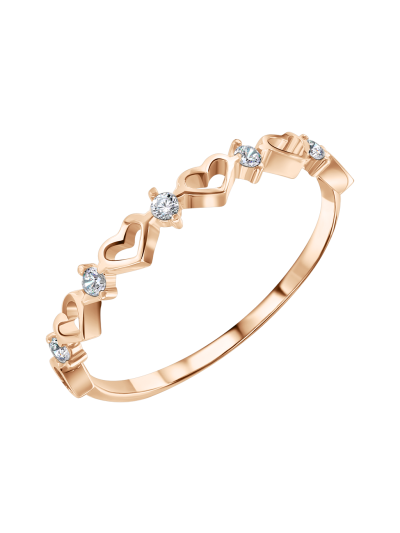 Damenring aus Rotgold 585 mit Zirkonia